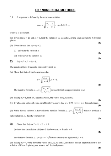 Numerical Methods Test