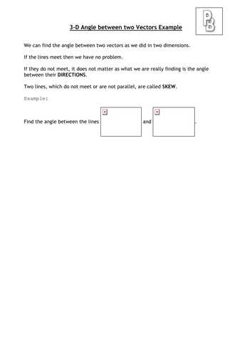 3-D Vectors - One Angle Question