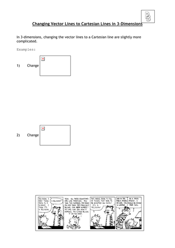 Vector to Cartesian Line Conversions