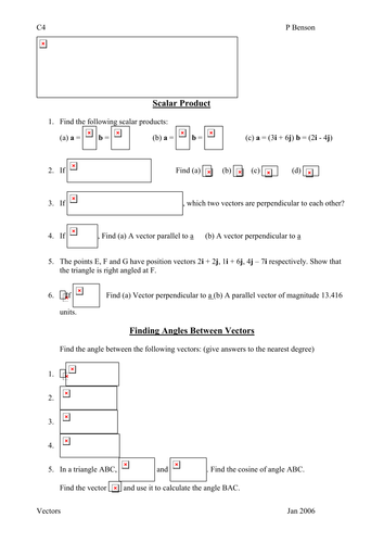 Scalar Product Questions