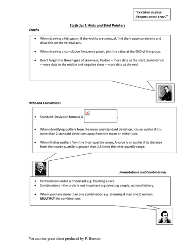 A level Maths: Statistics 1 Revision Notes