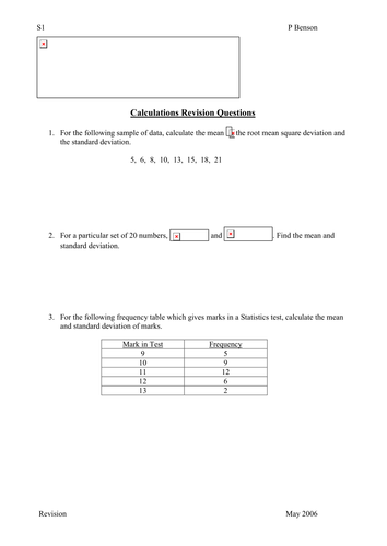 Statistical Calculations Revision