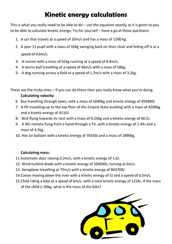 1 worksheet grade heat questions energy Kinetic calculation PinkHelen by