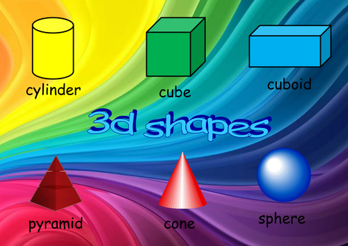 3d shapes word mat