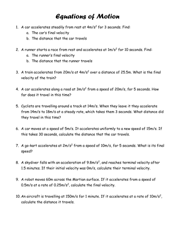 Velocity And Acceleration Calculation Worksheet Answer Key - Ivuyteq