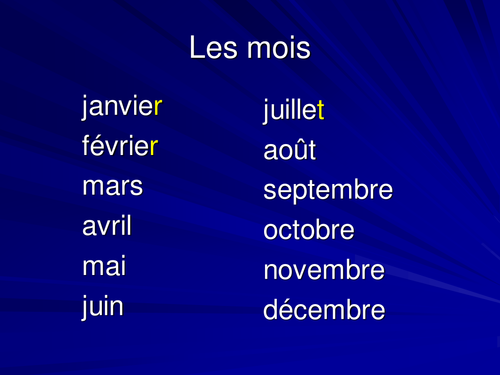 Guess what month it is FRENCH