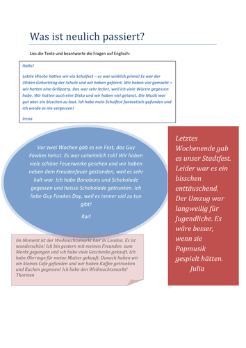 Was ist neulich passiert?