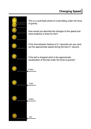 Acceleration due to gravity worksheet | Teaching Resources