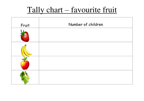 Making tally charts - favourite fruit