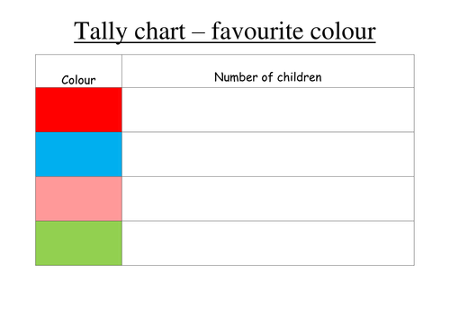 Making tally charts - favourite colour