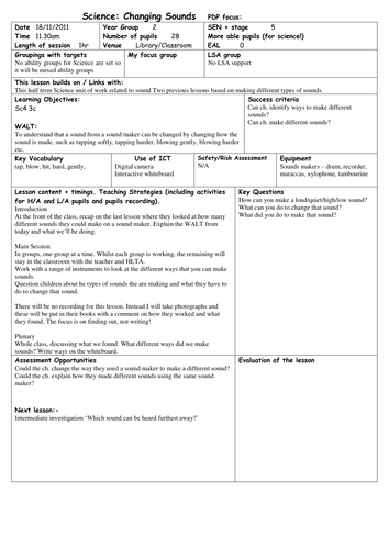 Y2 Science Lesson - Sounds
