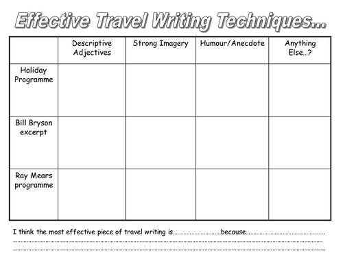 Travel Writing Techniques