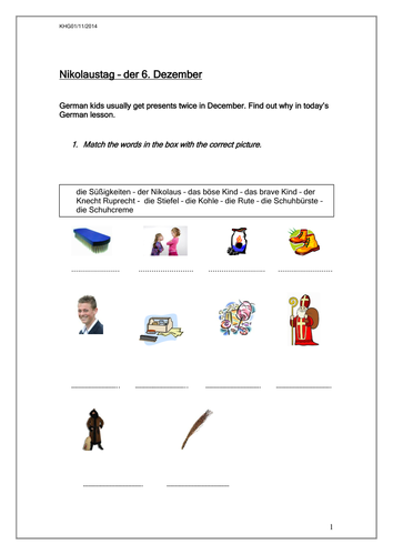 Nikolaustag Teaching Resources