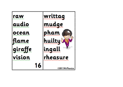 Phase 5 Phonics Screening Flash Card Set