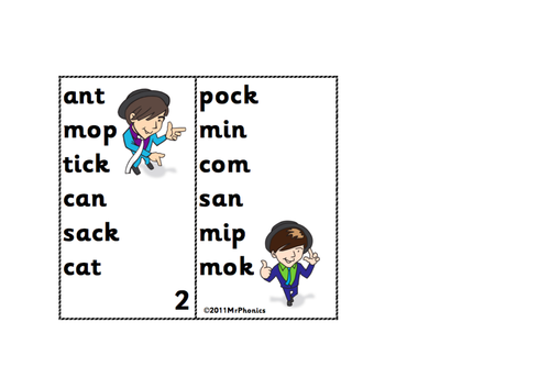 Phase 2 Phonics Screening Flash Card 2