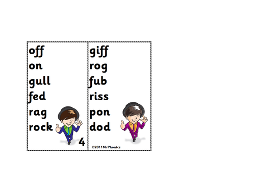 Phase 2 Phonics Screening Flash Card 4