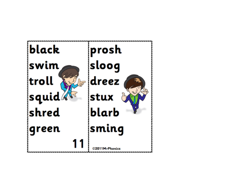 Phase 4 Phonics Screening Flash Card 1