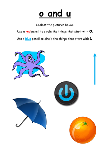 o and u - sort initial sounds