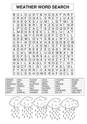 WEATHER WORD SEARCH