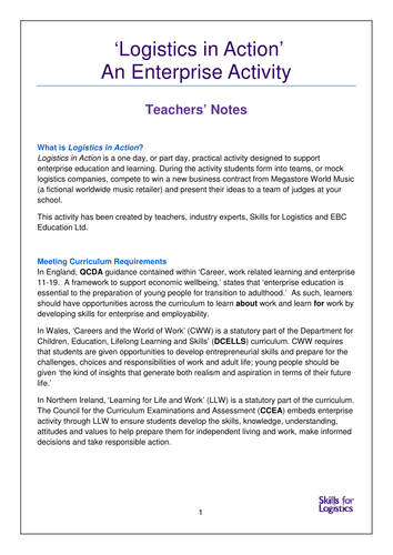 Logistics in Action 1 - Teachers Notes
