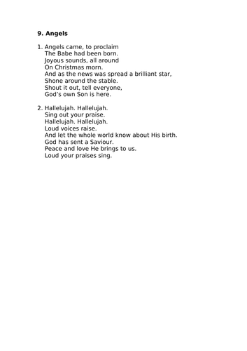 'Angels'  A Christmas song by DonnaJMinto  Teaching Resources  Tes