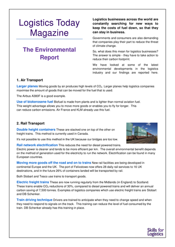 Logistics in Action 4.3 – Environmental Managers