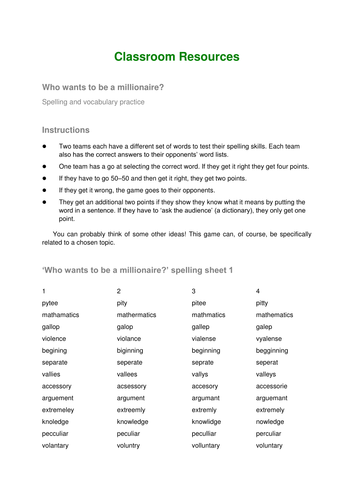 Boosting spellings and vocabulary