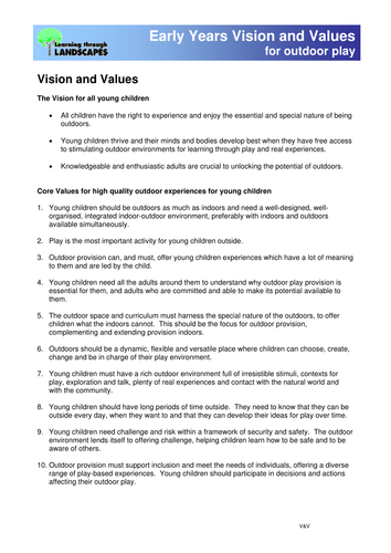 Early Years Outdoor learning/provision