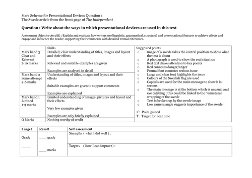 Presentational features - Non-fiction exam recap