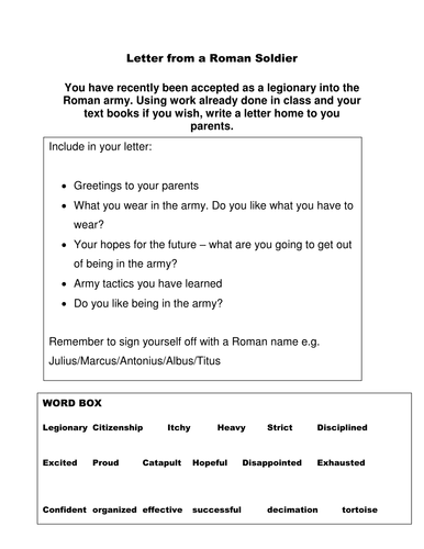 Letter from a Roman Soldier