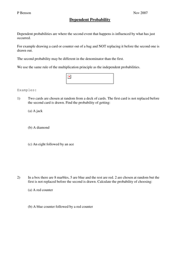 Dependent Probability