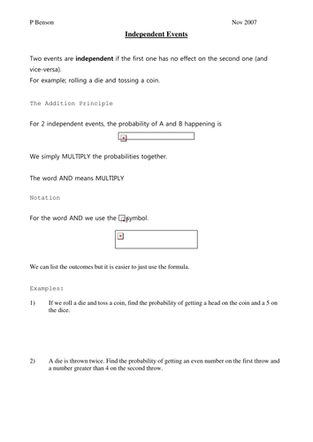 Independent Probability