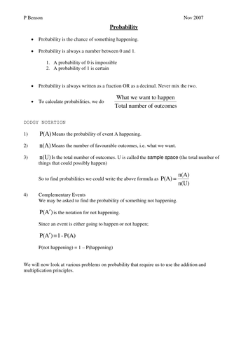 Basic Probability Notes