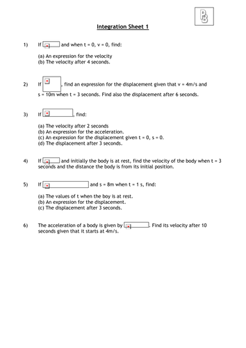 Integration questions | Teaching Resources