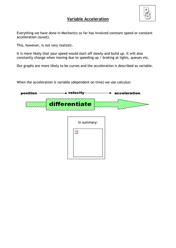 Variable Acceleration Introduction