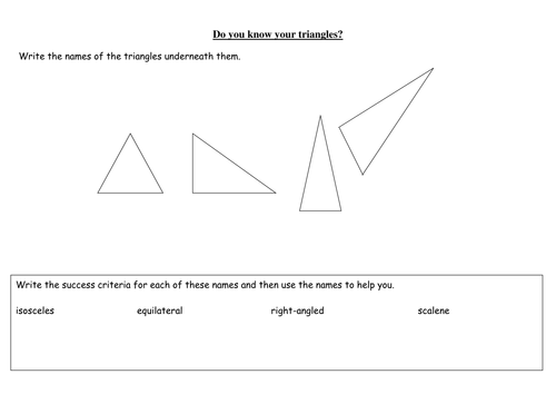 Year 4 or 5 naming triangles