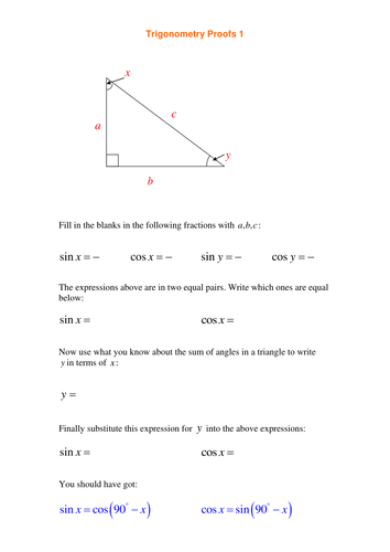 A level Maths: Trigonometry Identities worksheets