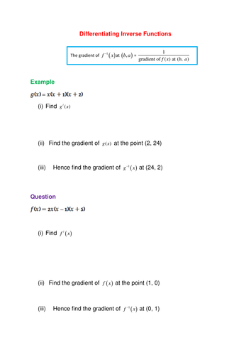 Differentiation Revision