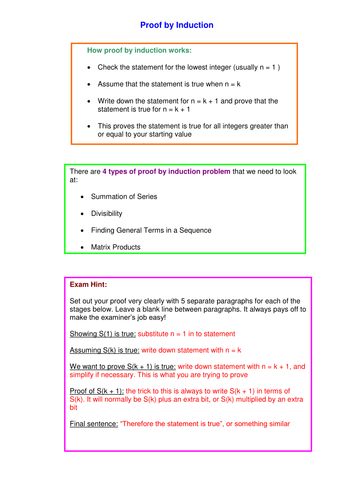 A level Maths: Proof by Induction