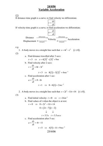 Variable Acceleration