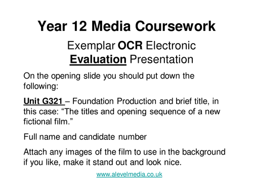 A-level Media Studies Coursework Evaluation