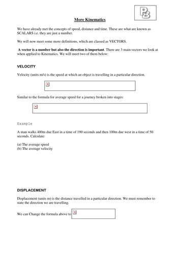 Further Kinematics