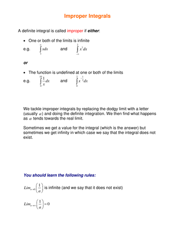 Improper Integration