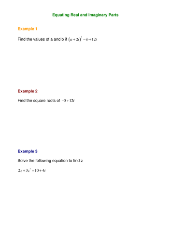 Complex Numbers