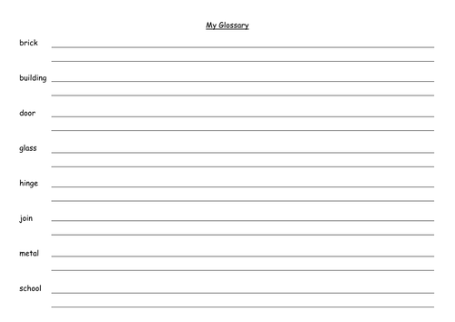 Create own glossary fro topic book