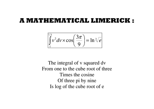 A mathematical limerick