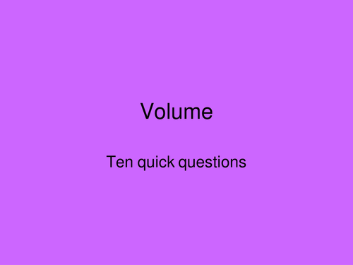 GCSE Maths: Starter or plenary for volume AfL