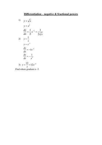 Differentation Worked Example