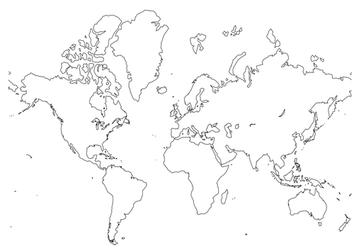 Poetry from other cultures: World map outline | Teaching Resources