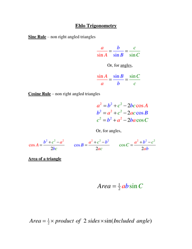 Sine and Cosine Rules